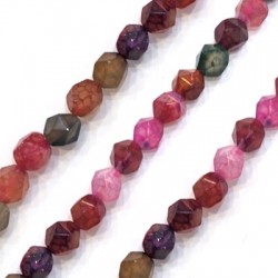 Semiprecious Stone Agate Bead Ball Faceted 8mm (47pcs)