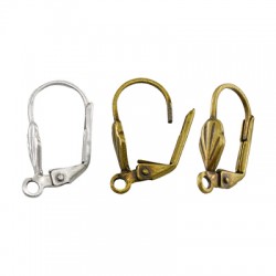 Brass Earring Shell w/ Hoop 15x7mm(Ø2mm)