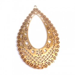 Pendentif Filigrane en Métal/Laiton 47x32mm