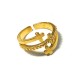 Brass Cast Finger Ring 3 Crosses 20x15mm