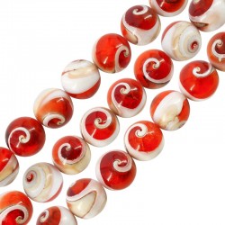 Shell Bead Round 14mm (Ø~0.5mm) (~28pcs)