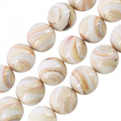 Shell Bead Round 18mm (Ø~0.5mm) (~23pcs)