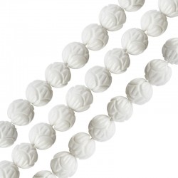 Shell Bead Round w/ Lines 14mm (Ø1.5mm) (~27pcs)