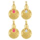Ciondolo in Ottone con Zirconi e Smalto 14x22mm