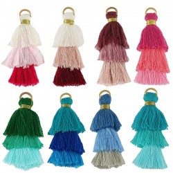 Synthetic Triple Tassel with Ring ~35mm
