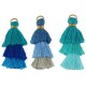 Synthetic Triple Tassel with Ring ~35mm