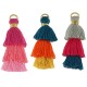 Pompon triple en Cotton ~35mm avec anneau