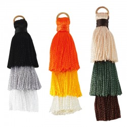 Artificial Silk Tassel Tripple With Ring (~40mm)