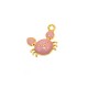 Enameled Zamak Charm Crab 16x19mm