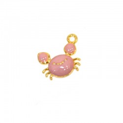 Charm en Zamak Émaillé Crabe 16X19Mm