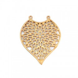 Connettore in Metallo Ottone Filigrana Fiore 30x34mm