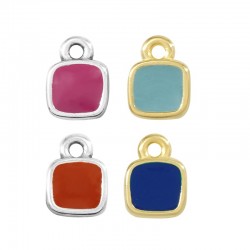 Zamak Charm Square w/ Enamel 7mm