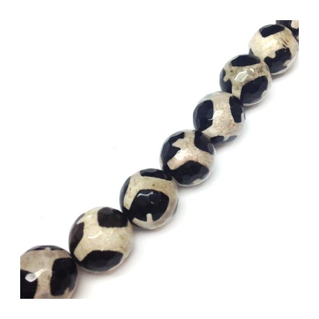 Perlina Sfaccettata di Agata Tibetana 12mm (~33pz/filo)