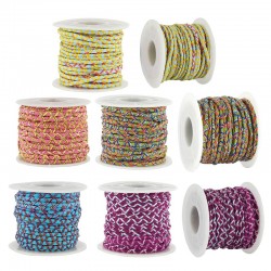 Cordon en faux daim plat et Coton (~2.8 mm (~10 Yards)