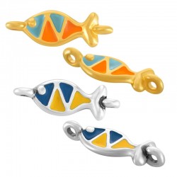 Zamak Connector Fish w/ Enamel 14x7mm