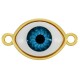 Brass Connector Evil Eye 21x12mm