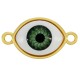 Brass Connector Evil Eye 21x12mm
