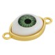 Brass Connector Evil Eye 21x12mm