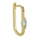 Boucle D'Oreille en Laiton avec Zircon Ovale 13 x 23 mm