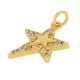 Zircon Brass Charm Star 19x13mm