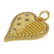 Ciondolo in Ottone con Cuore e Zircone 17X20 mm
