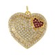Colgante de Latón con Corazón y Circonita 21 mm