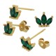 Zircon Brass Earring Crown 9x7mm