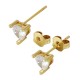 Pendiente de Latón con Circonita en Forma de Corazón 7 mm