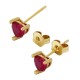 Zircon Brass Earring Heart 7mm
