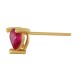 Zircon Brass Earring Heart 7mm