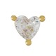 Μεταλλικό Μπρούτζινο Σκουλαρίκι Καρδιά με Ζιργκόν 7mm