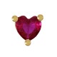 Pendiente de Latón con Circonita en Forma de Corazón 7 mm