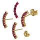 Brass Earring w/ Zircon 14x4mm