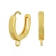 Brass Earring Hoop Round w/ Loop 15x13mm