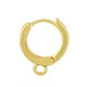 Brass Earring Hoop Round w/ Loop 15x13mm