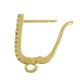 Brass Earring Hoop w/ Loop & Zircon 20x11mm