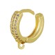 Brass Earring Hoop w/ Loop & Zircon 16x13mm