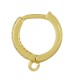 Brass Earring Hoop w/ Loop & Zircon 16x13mm