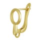 Brass Earring Hoop with Circle & Loop 19x9mm