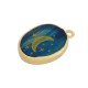 Agate Charm Oval w/ Moon & Stars 16x21mm