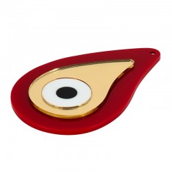 Plexi Acrylic Pendant Drop w/ Evil Eye 58x93mm