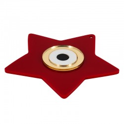 Plexi Acrylic Pendant Star w/ Evil Eye 86x82mm