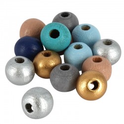 Wooden Bead Round 8mm (Ø~2.5mm) (~360pcs)