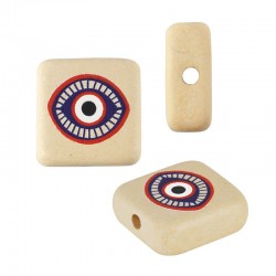 Ceramic Slider Parallelogram w/ Evil Eye 20x17mm (Ø2.7mm)