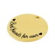 Breloque Ronde en Laiton « Best Friends Forever » 15 mm/1 mm Ø1.9 mm