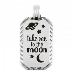 Zamak Charm Tag "take me to the moon" w/ Stars 15x25mm