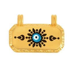 Zamak Charm Tag w/ Evil Eye Enamel & 2 Hoops 11x21mm