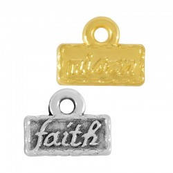 Μεταλλικό Ζάμακ Χυτό Μοτίφ Ταυτότητα "Πίστη - Faith" 10x5mm