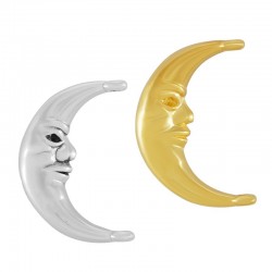 Zamak Charm Moon w/ 2 Hoops 16x24mm