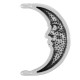 Zamak Charm Moon w/ 2 Hoops 16x24mm